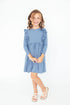 dusty-blue-l-s-ruffle-twirl-dress Mila & Rose - Sophia's StyleTwirl Ruffle Dress L/S-1